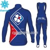Cykeltrøje Langærmet + Bib Cykelbukser 2017 FDJ Dame N002 Vinter Thermal Fleece